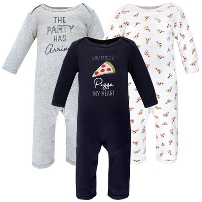 Image of Hudson Baby Infant Boy Cotton Coveralls, Pizza, 9-12 Months