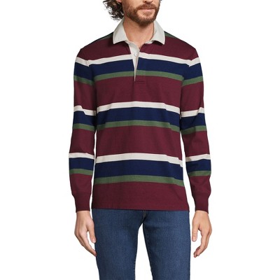 Lands' End Men's Tall Long Sleeve Stripe Rugby Shirt - Medium Tall ...