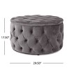 NicBex Ottoman Foot Rest with Buttons Stylish Footstools and Ottomans Round Upholstered Velvet Ottoman for Bedroom, Living Room - 4 of 4