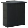 vidaXL Black Corner Bar Table - Poly Rattan and Steel Frame - Modern Style with 3 Storage Shelves - Durable and Stable - 3 of 4
