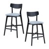 DOMETOUR Modern Wooden Bar Chairs Set of 2 Soft Upholstered Kitchen Island Chairs Counter Height Stool with Backrest for Pub Restaurant - 3 of 4