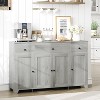 55-Inch Large Farmhouse Sideboard Buffet Cabinet with 3 Drawers and Doors, Adjustable Shelves, Kitchen Storage Console Table, Coffee Bar Buffet - 3 of 4