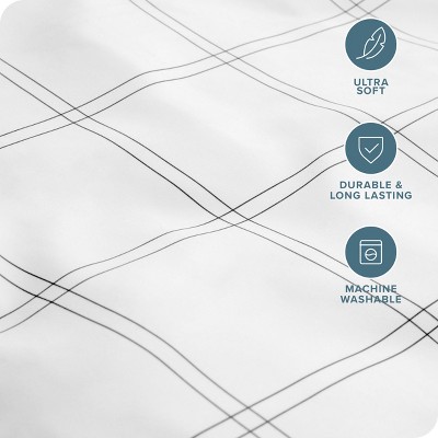 King Size White and Gray Hypoallergenic Microfiber Pillowcases
