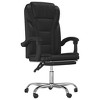 vidaXL Reclining Office Chair Black Faux Leather - 2 of 4