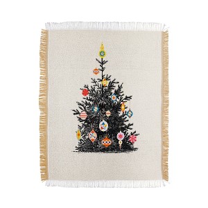 Showmemars Retro Decorated Christmas Tree 56"x46" Woven Throw Blanket - Deny Designs - 1 of 4