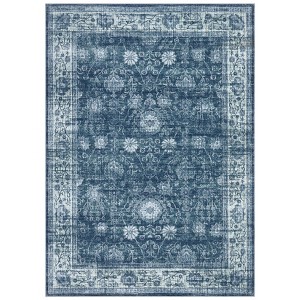 Coolmee Washable Area Rug Living Room Floral Non Slip Large Rug Vintage Traditional Stain Resistant Distressed Carpet Bedroom Dining RoomGreen - 1 of 4