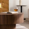 Kumasinova 30.51" Round/Octagon Coffee Table,Wood End Table with Pedestal Base,Modern Coffee Tables for Living Room,Office and Bedroom,Walnut - 4 of 4
