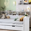 Full Size Wooden Daybed with Built-In Desk, Multi-Functional Frame with Storage Shelves and Drawers, Space-Saving Design-Maison Boucle - 2 of 4