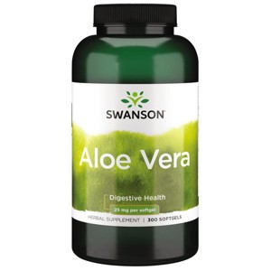 Swanson Aloe Vera 25 mg 300 Softgels. - 1 of 2