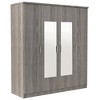 YOOCOZZ Modern 4-Door Freestanding Wardrobe with One Lockable Drawer and 2 Full-Length Mirrors - 4 of 4