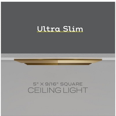 Next Glow Ultra Slim 5" Matte Brass LED Ceiling Light Fixture