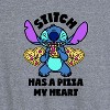 Women's - Lilo and Stitch - Stitch Has A Pizza My Heart Graphic Racerback Tank - 2 of 4