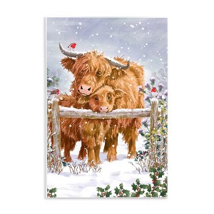 Stupell Industries Winter Cattle Cuddling Snow Scene Wall Plaque Art, 10" x 15" - 1 of 4