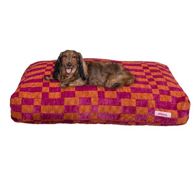 THE LICKER STORE Mabel Designer Modern Ultra Soft Reversible Plush Rectangular Pet Bed with Washable Cover