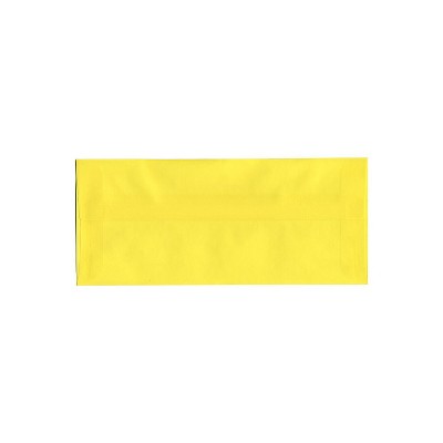 JAM Paper #10 Business Translucent Vellum Envelopes 4.125x9.5 Primary Yellow PACV356