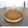 HomeRoots 12" Natural Round Bamboo Handmade Serving Tray - 2 of 4