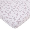 Little Love by NoJo Woodland Meadow Taupe, Sage, and White Deer, Fox, and Hedgehog 3 Piece Nursery Crib Bedding Set - 3 of 4