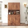 Lyngins Rustic 6-Door Storage Cabinet with 1 Drawer&1 Open Shelf, 70.87" Tall Wardrobe & Kitchen Cabinet, Kitchen Pantry Cabinet/Tall Cabinet - 2 of 4