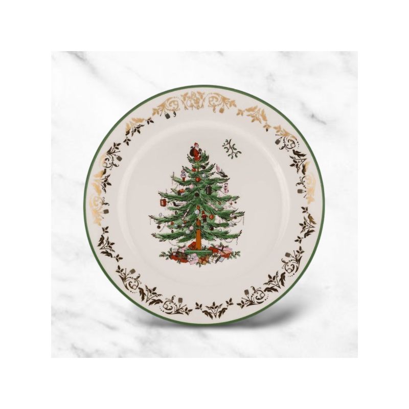 Spode Christmas Tree Gold Collection Round Platter - 12 Inch, 4 of 6