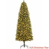 6 ft/7.5 ft/9 ft/12ft Pencil Christmas Tree Pre-lit Slim Holiday Decoration, Skinny Décor Lights, Metal Stand,Xmas Tree for Room, Bedroom - 2 of 4