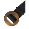 INSPIRE CHIC Women's Woven Stretch Straw Rattan Wooden Buckle Elastic Wide Waist Belt - 2 of 4