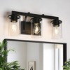 LNC Sturgeon 20-in 3-Lights Black with Clear Glass Modern Bathroom Vanity  Lights - 2 of 4