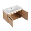 Floating Bathroom Vanity With Ceramics Countertop Sink, Wall Mounted 2 Doors Bathroom Storage Cabinet Set - 4 of 4