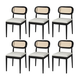 Hartmut Modern Ratten Dining Chair Set of 2 with Solid Wood Legs |ARTFUL LIVING DESIGN - 1 of 4