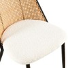 Kumasinova Modern Set of 4 Rattan Dining Chair, Hand-Woven Armless Chair with Open-Weave Back, Boucle Chair with Natural Cane Back - 4 of 4