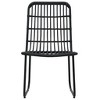 vidaXL Patio Chairs 2 Pcs Modern Dining Chair for Outdoor Balcony Poly Rattan - Black - 3 of 4