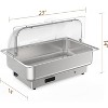 2 Pack Electric Chafing Dish Warmers with Adjustable Temperature Control, Stainless Steel Roll Top Catering Chafer Food Warmers for Catering, Parties - 2 of 4