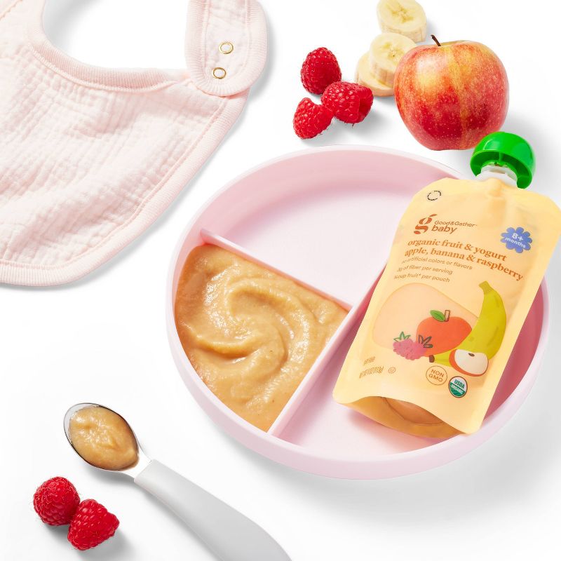 Organic Apple Banana Raspberry Yogurt Baby Food Pouch - 4oz - Good &#38; Gather&#8482;, 2 of 4