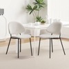 Okak Modern Armless Minimalist-Design Home Dining Chairs for Kitchen Dining Room,Boucle/PU Upholstered Seating Dining Chair Set of 4 - 2 of 4