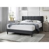 CAVINAS Queen Size Wooden Platform Bed Frame with Fabric Upholstered Box Design Headboard,No Box Spring Needed - 4 of 4