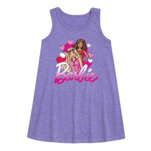 - Barbie - BFF Hearts Graphic Sleeveless Aline Dress - 1 of 3