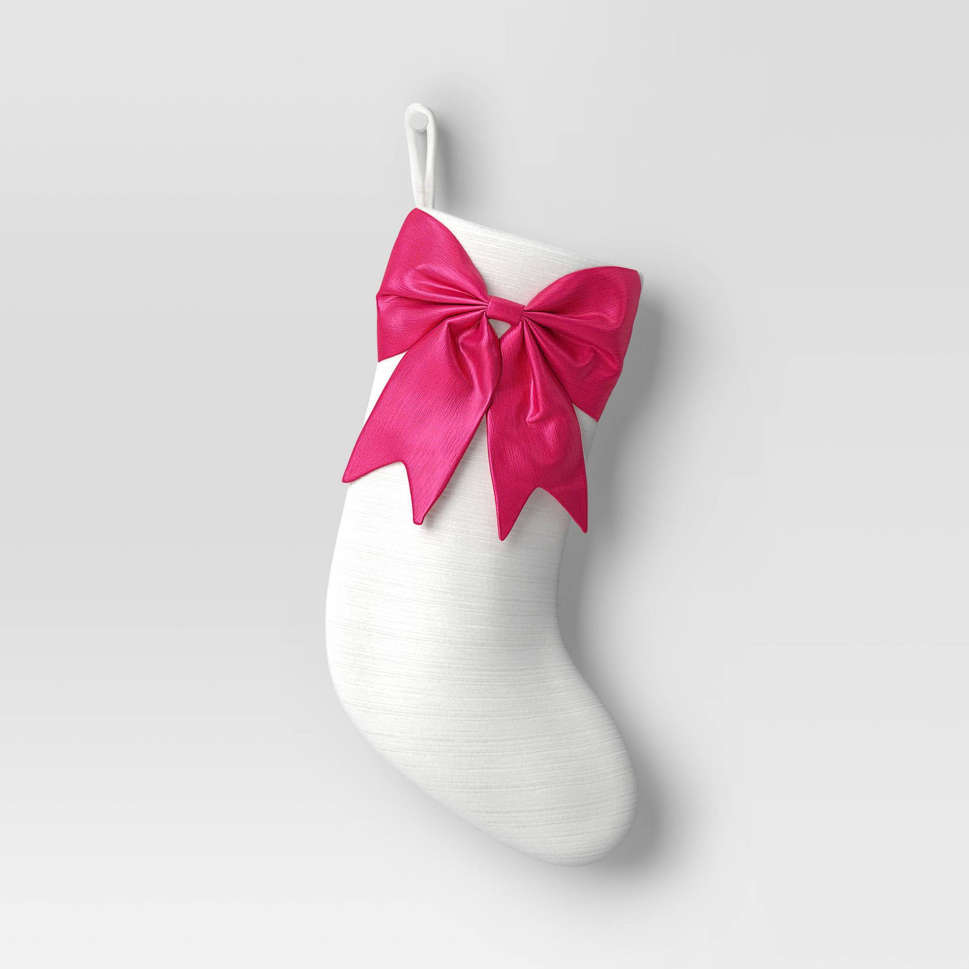 21" White Stocking with 3D Bow Decor - Wondershop™