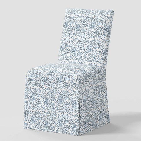 Logan Dining Chair Slipcover Voysey Vine Powder Blue Threshold