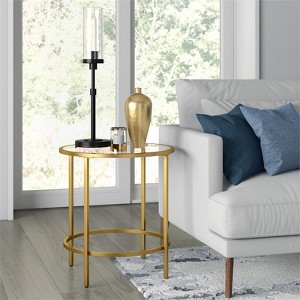 Brass Finish Round Side Table - Henn&Hart - 1 of 4