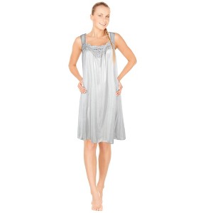 JEFFRICO Womens Sleeveless Nightgowns Sleepwear Soft Pajama Dress Nightshirts - 1 of 4