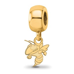 Black Bow Jewelry 14k Yellow Gold Plated Sterling Silver Georgia Tech Yellow Jackets NCAA Bead Charm - 1 of 4