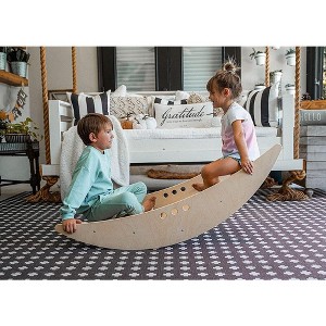 Avenlur Rocking Boat Stair Climber Montessori and Waldorf Style Balancing Step Ladder Rocker Activity Center for Toddlers Children Ages 1 - 6yrs - 1 of 4