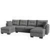 XIZZI 4-Piece Chenille Sofa Set with Large Chaise & Ottoman - Modern Sectional Sofa in White/Beige/Gray/Black, with Round/Square/Sloped Armrest - 3 of 4