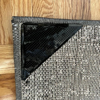 32 Pieces Rug Grippers Anti Slip Rug Non-slip Corner Carpet Gripper  Washable Rusable Rugs Tape Anti Slip Carpet Stickers For Area Rugs (black