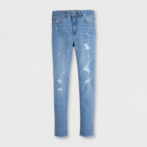 Levis Distressed Denim Jeans W/ Denim Knee Patches