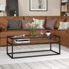 Metal Classic Glass and Wooden Coffee Table in Brown - Henn&Hart - 2 of 4