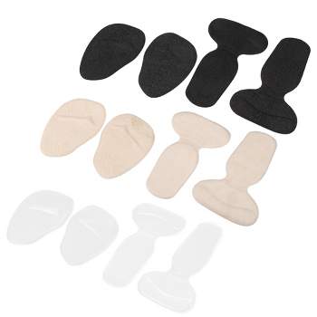Unique Bargains Silicone Heel Support Cup Pads Orthotic Insole Plantar Care Heel Pads 12Pcs PU Clear Gray Black