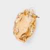 Pearl Button Earrings - A New Day™ Gold/Pearl - 3 of 3