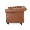 Christopher Knight Home Carissa Button Tufted Faux Leather Upholstered Accent Chair with Nailhead Accents - 4 of 4