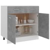 vidaXL Drawer Bottom Cabinet Concrete Gray 31.5 in.x18.1 in.x32.1 in. Engineered Wood - 3 of 4