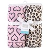 Hudson Baby Infant Girl Silky Plush Blanket, Leopard Heart, 30x36 inches - 2 of 2